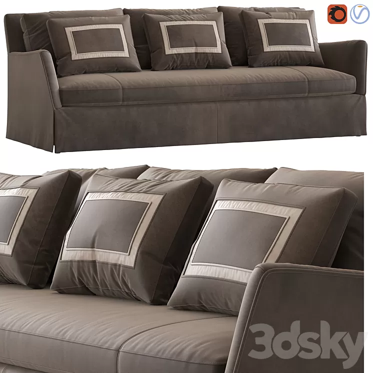 Caracole fair and square sofa 3D Model Caracole fair and square sofa 3D Model