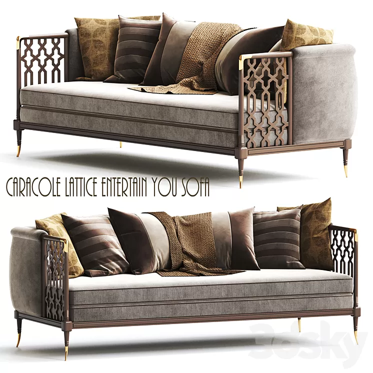 Caracole Lattice Entertain You Sofa 3D Model Caracole Lattice Entertain You Sofa 3D Model