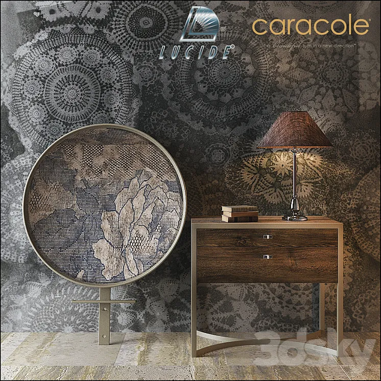 CARACOLE Nightstand ATS-NITSTD-001 3D Model Free Download