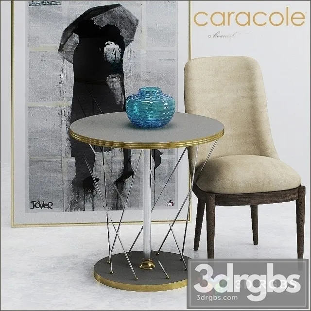 Caracole Table and Chair 01 3D Model Download Caracole Table and Chair 01 3D Model Download