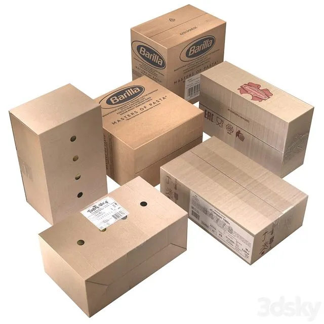 Cardboard boxes (low poly) 3D Model Cardboard boxes (low poly) 3D Model