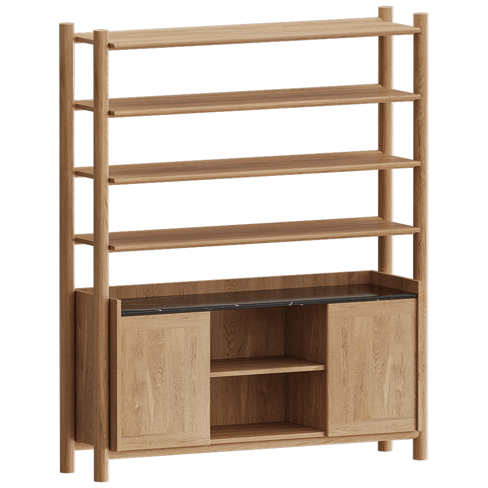 Carel Woodworks – Steekla Storage Unit with Marble 3D Model