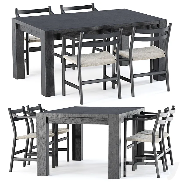 Carl Hansen furniture set_v18 \/ Garden furniture set 3D Model Free Download