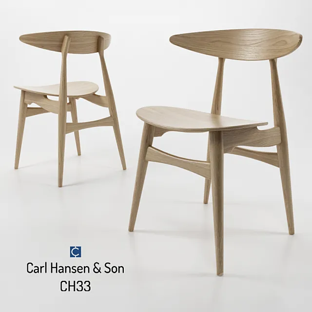 Carl Hansen & Son CH33 3D Model Carl Hansen & Son CH33 3D Model