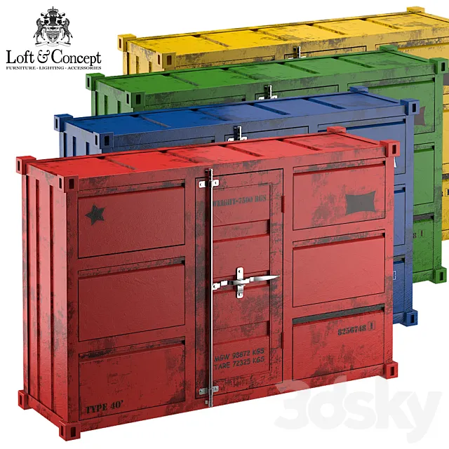 CARLINGUE Sea Container 4 colors 3DModel