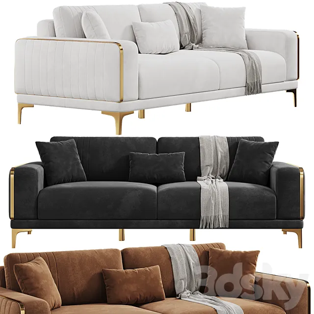 Carlino Living Room Sleeper Sofa Set by Bellona 3D Model