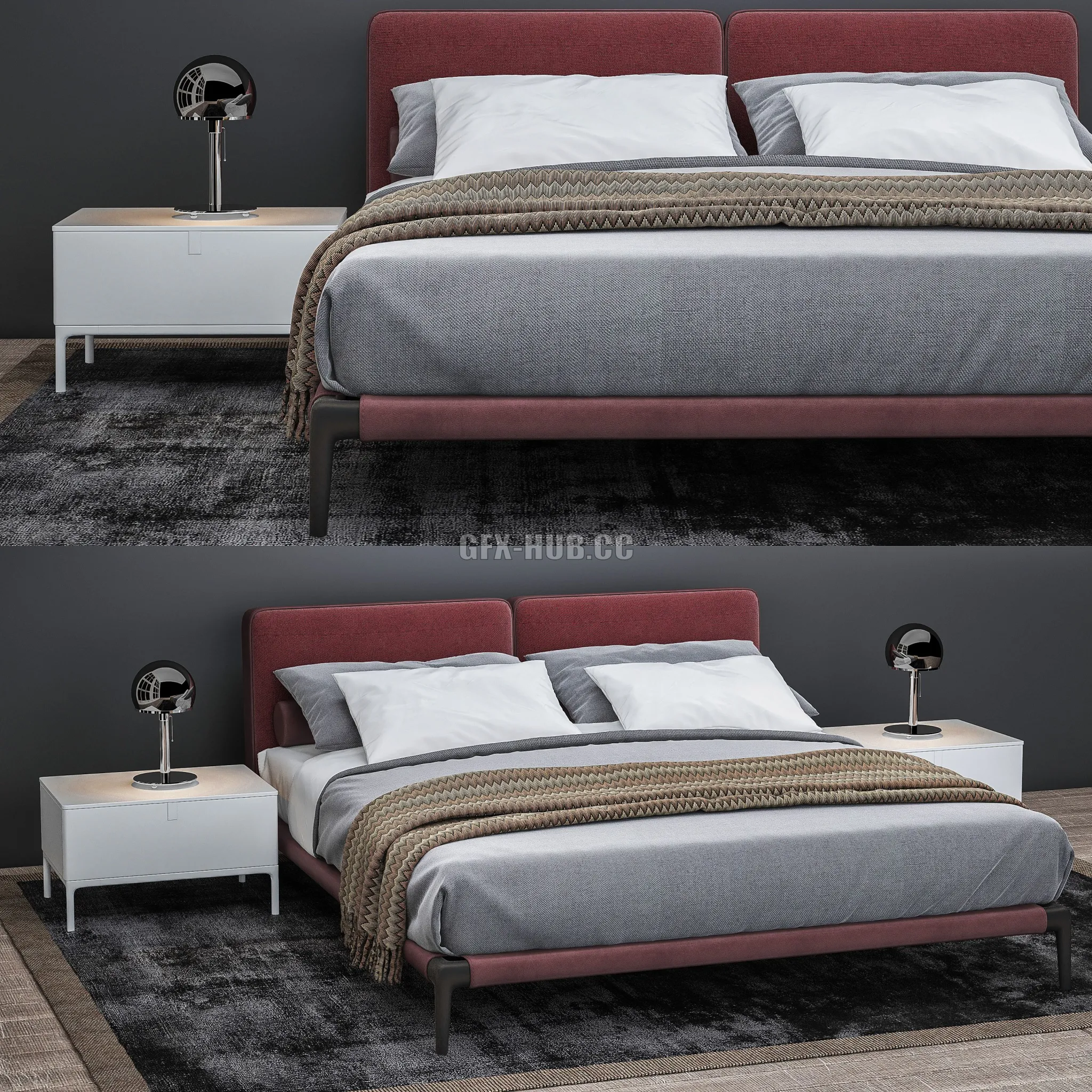 Carlo Colombo bed 3D Model Carlo Colombo bed 3D Model