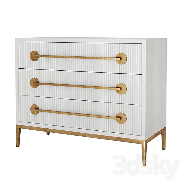 Carlyle Three-Drawer Chest 3DModel Carlyle Three-Drawer Chest 3DModel