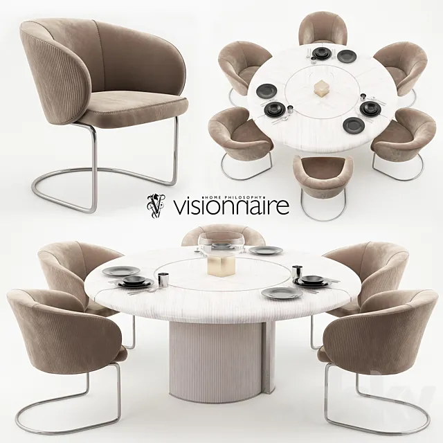 Carmen chairs and Opera table – Visionnaire Home Philosophy 3DModel