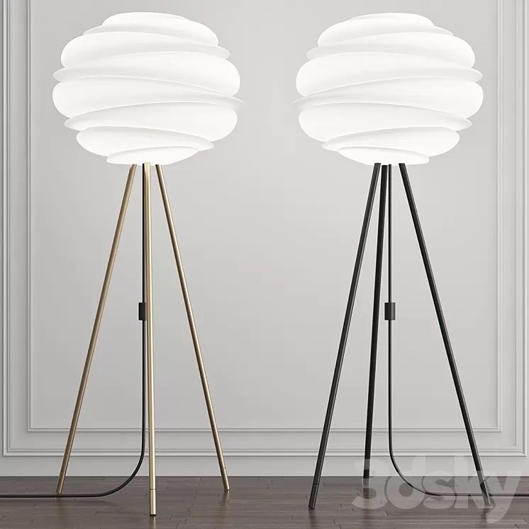 Carmina Matte Black Floor Lamp by Umage 3D Model