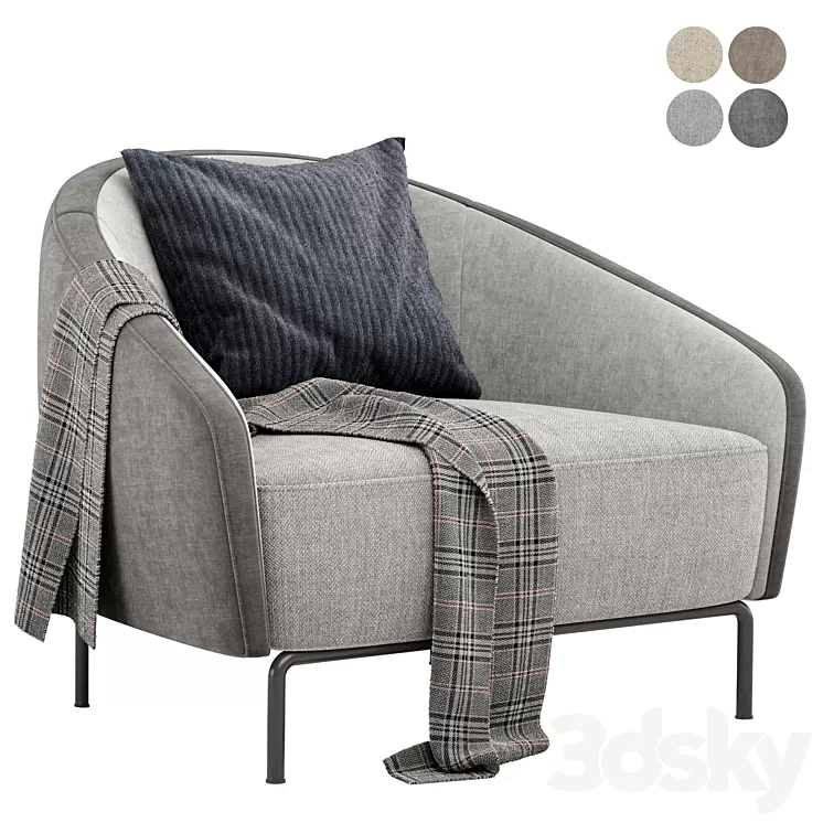 Carnaby armchair by Praddy 3D Model Carnaby armchair by Praddy 3D Model