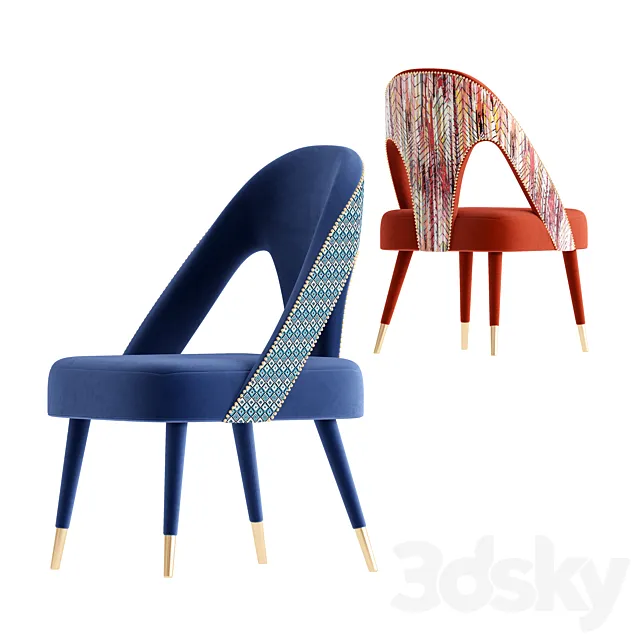 Caron Mid-Century Dining Chair 3DModel