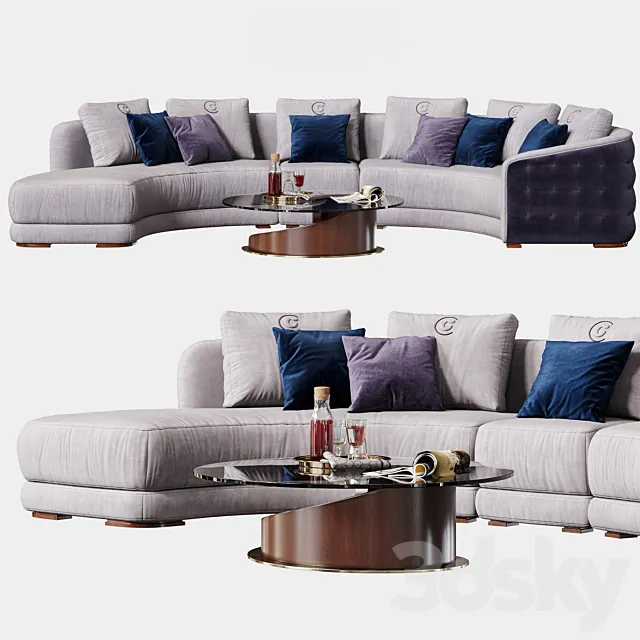 Carpanelli Contemporary Desyo Sofa Curvy Table Minerva 3DModel