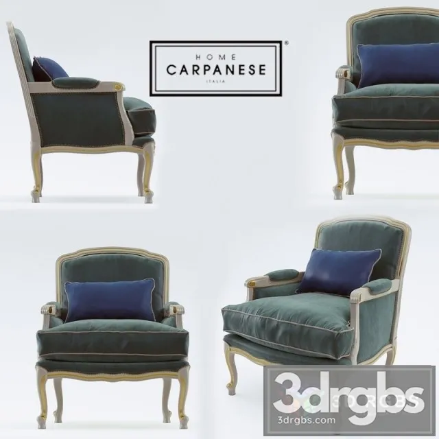 Carpanese Blue Armchair 3D Model Download Carpanese Blue Armchair 3D Model Download