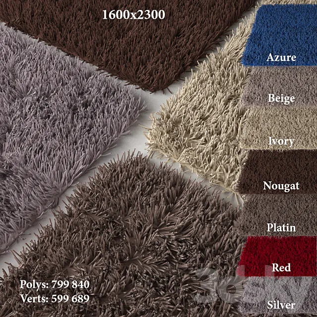 Carpet 1600h2300 Collie (7 colors) 3DModel Carpet 1600h2300 Collie (7 colors) 3DModel