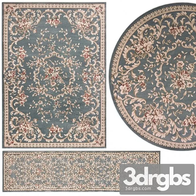 Carpet avalon 5602 slate blue aubusson rug set 3D Model Download Carpet avalon 5602 slate blue aubusson rug set 3D Model Download