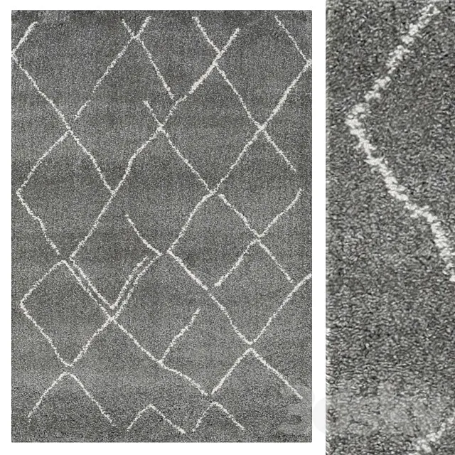 Carpet CarpetVista Shaggy Agadir – Gray _ Off White CVD20128 3D Model Carpet CarpetVista Shaggy Agadir – Gray _ Off White CVD20128 3D Model