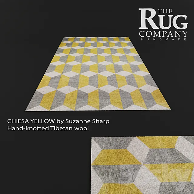 Carpet CHIESA YELLOW Suzanne Sharp 3D Model Carpet CHIESA YELLOW Suzanne Sharp 3D Model