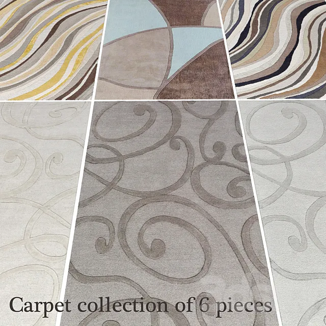 Carpet collection of 6 pieces. carpet set. rug. pattern. abstraction 3DModel Carpet collection of 6 pieces. carpet set. rug. pattern. abstraction 3DModel
