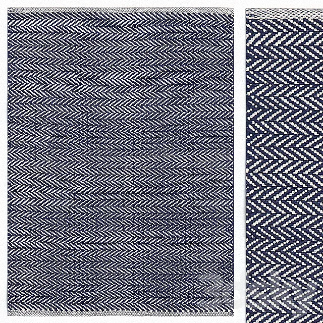 Carpet Dash & Albert Herringbone Indigo Woven Cotton Rug 3DModel