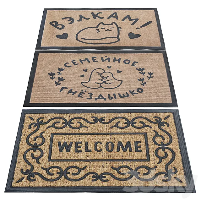 Carpet for the entrance door_2 3D Model Carpet for the entrance door_2 3D Model