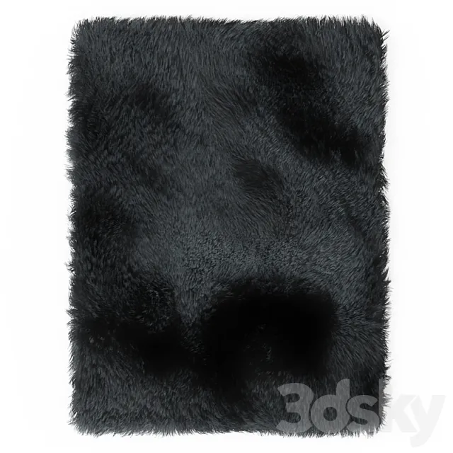 Carpet Fur Gray Shaggi 02 3D Model