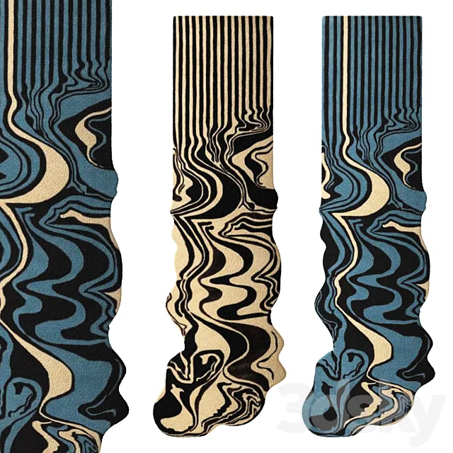 Carpet Melting runner navy by Floor Story 3D Model