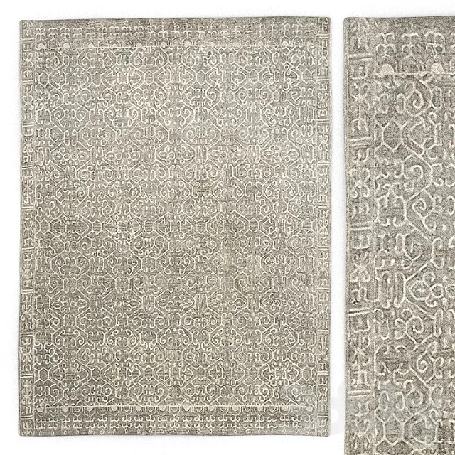 Carpet Pottery Barn Luna Tonal Tufted Gray Rug 3D Model