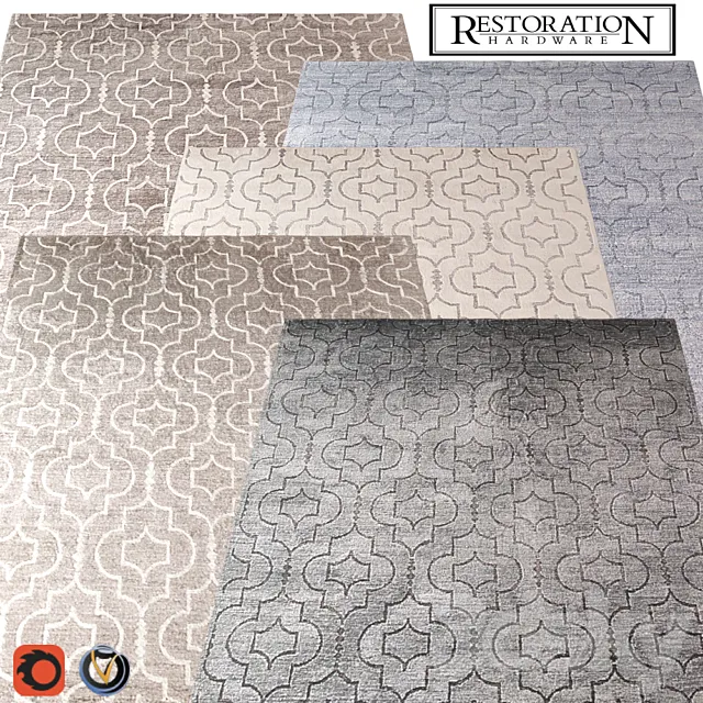 Carpet Restoration Hardware (Medallione) 2440х3050 (5 colors) 3D Model Carpet Restoration Hardware (Medallione) 2440х3050 (5 colors) 3D Model