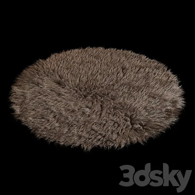 Carpet round Flokati 3D Model Carpet round Flokati 3D Model