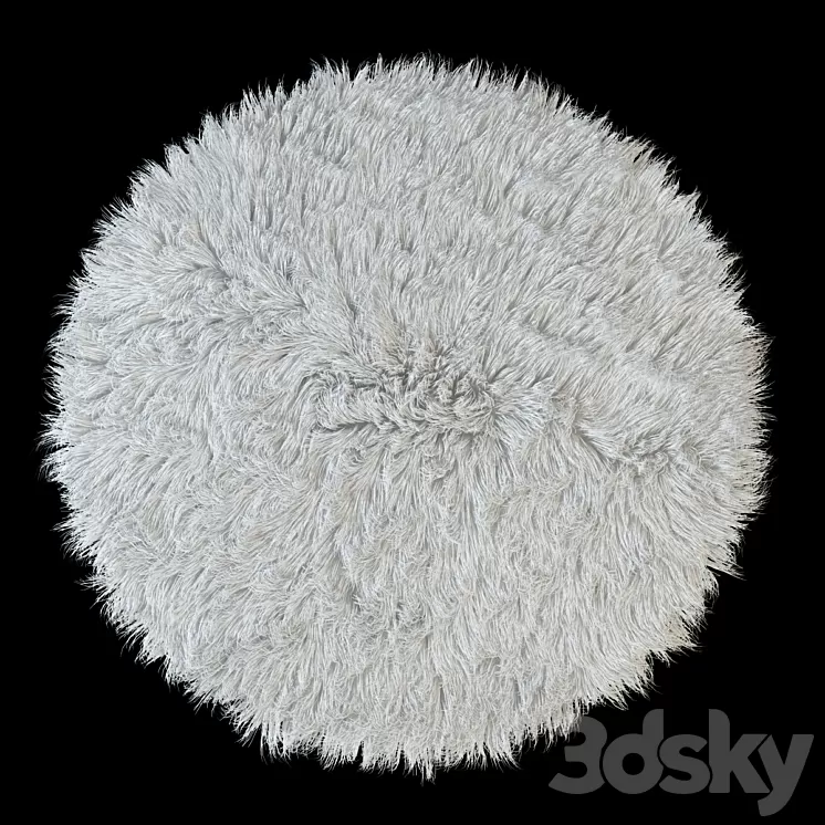 Carpet round Flokati 3D Model Carpet round Flokati 3D Model