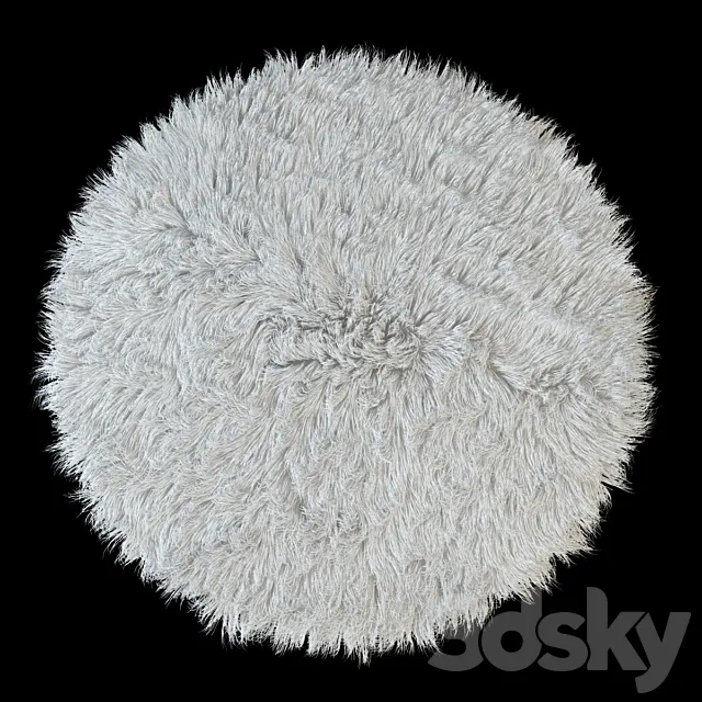 Carpet round Flokati 3D Model Carpet round Flokati 3D Model