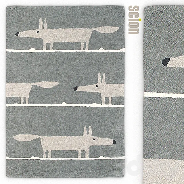 Carpet Scion Mr Fox Silver Rug 3D Model Carpet Scion Mr Fox Silver Rug 3D Model