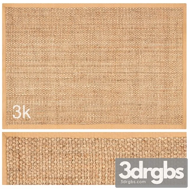 Carpet Set 48 Square Braided Jute 3k 3D Model Download
