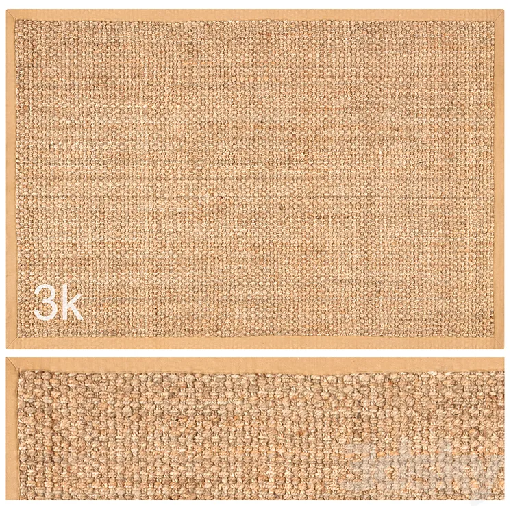 Carpet set 48 – Square Braided Jute \/ 3K 3D Model Free Download