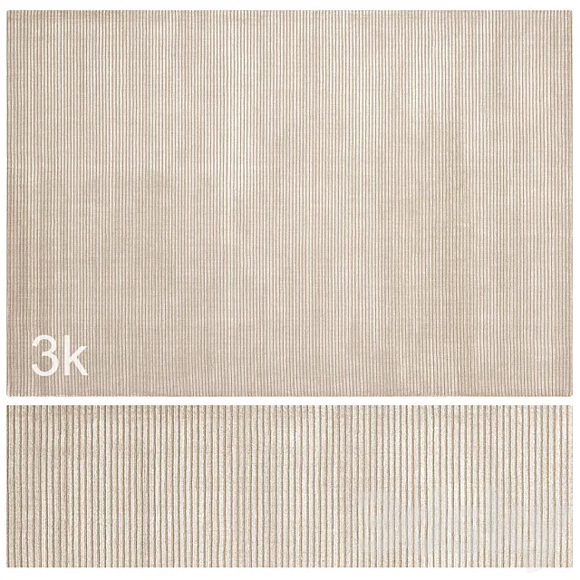 Carpet set 70 – Beige Stripes Wool Rug_ 3K 3D Model