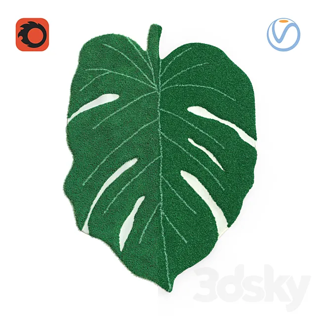 Carpet sheet monstera from Lorena Canals 3D Model Carpet sheet monstera from Lorena Canals 3D Model