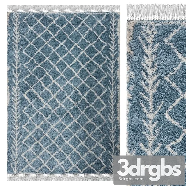Carpet Think Rugs Boho 7043 Blue 3D Model Download