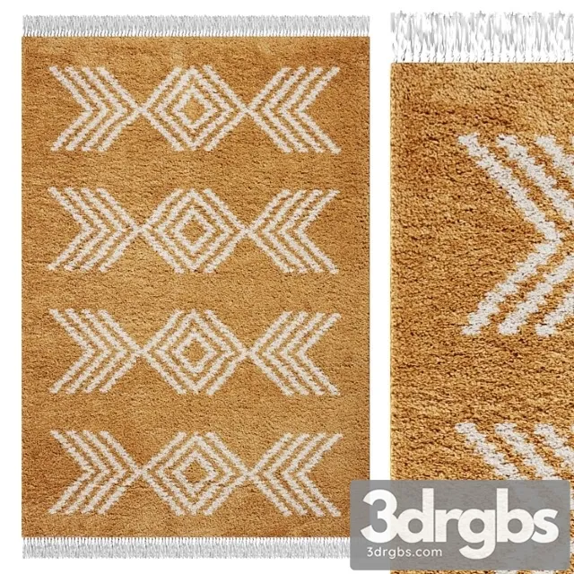 Carpet think rugs boho 8886 yellow 3D Model Download