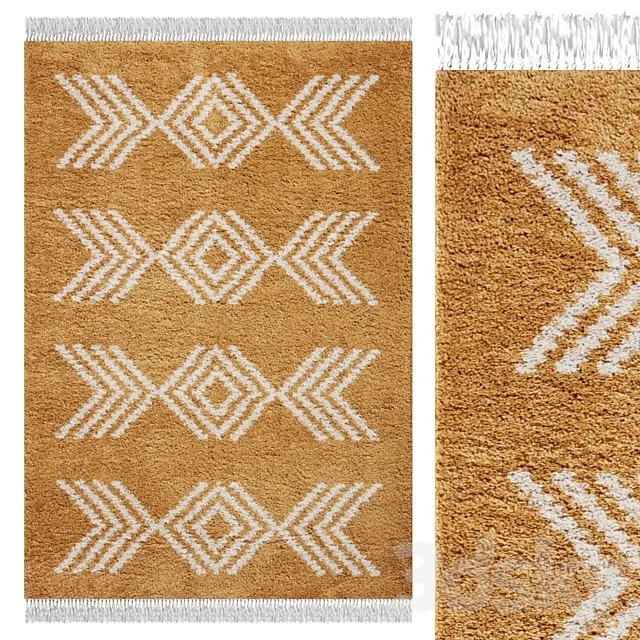 Carpet Think Rugs Boho 8886 Yellow 3DModel Carpet Think Rugs Boho 8886 Yellow 3DModel