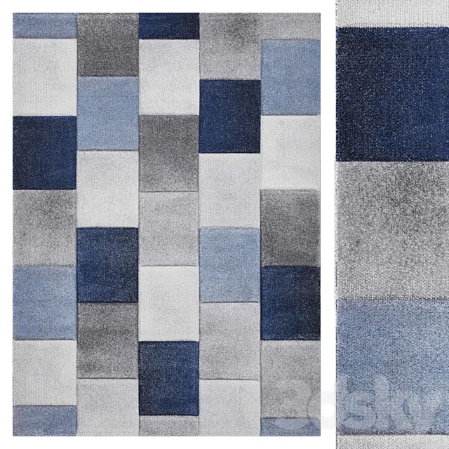 Carpet Think Rugs Brooklyn 21830 Gray _ Blue 3D Model