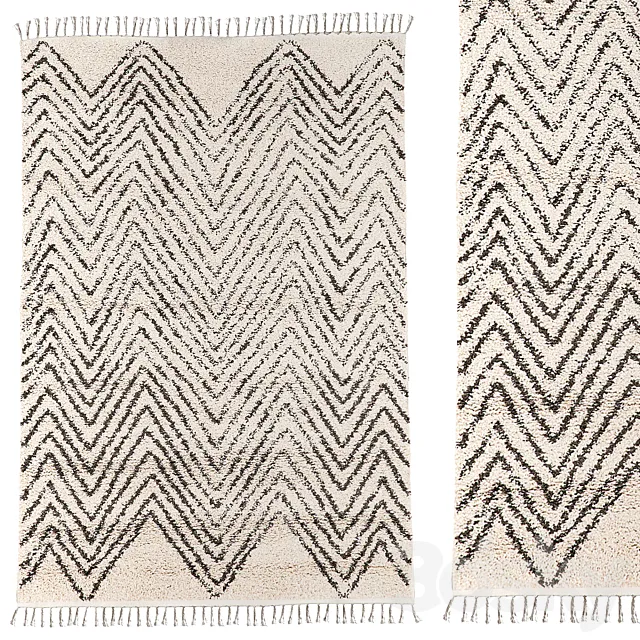 Carpet Urban Outfitters Chevron Shag Rug 3D Model Carpet Urban Outfitters Chevron Shag Rug 3D Model