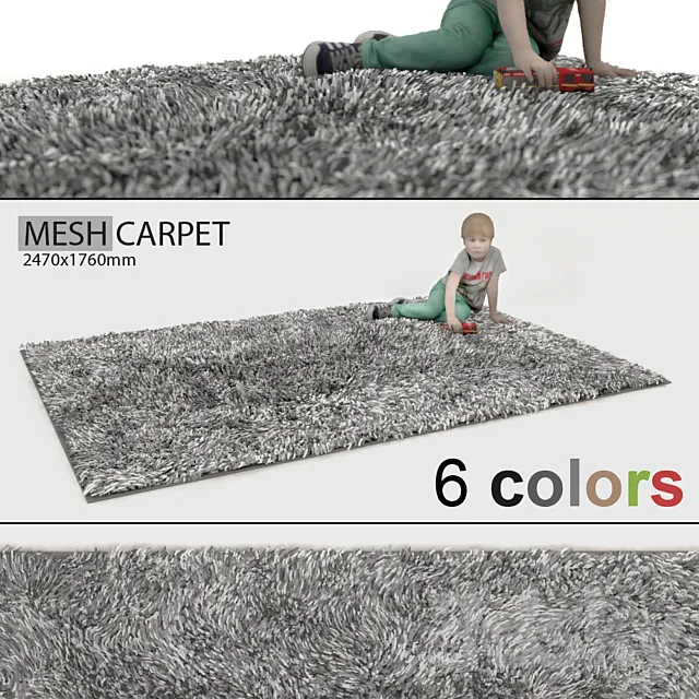 Carpet with a long nap 4 3D Model Carpet with a long nap 4 3D Model