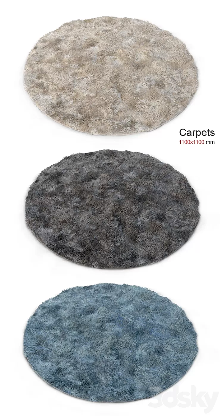 Carpet with long pile 3 3D Model Carpet with long pile 3 3D Model