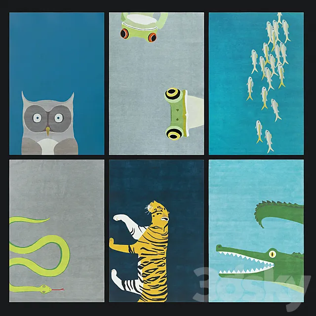 Carpets Edward Barber & Jay Osgerby 3D Model Carpets Edward Barber & Jay Osgerby 3D Model