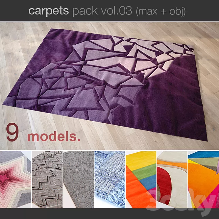 Carpets pack 3D Model Carpets pack 3D Model