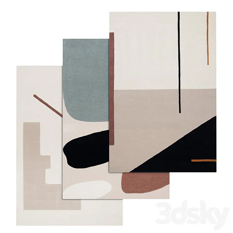 Carpets Set 2127 3D Model Free Download