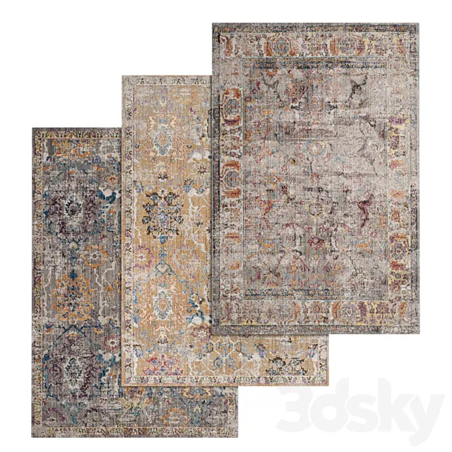 Carpets Set 87 3D Model Carpets Set 87 3D Model