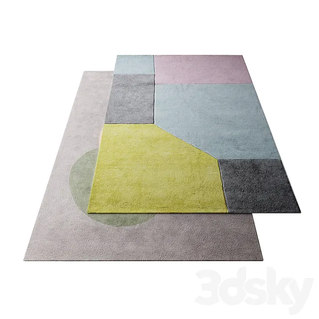 Carpets with a geometric pattern 3D Model Carpets with a geometric pattern 3D Model
