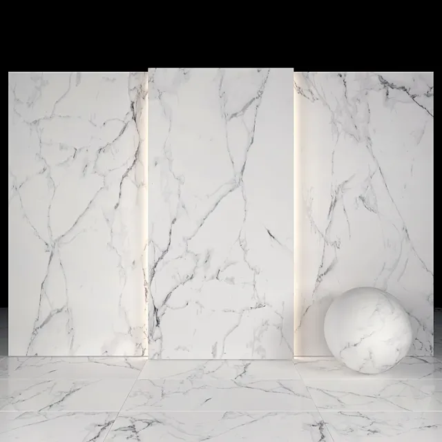Carrara White Marble 04 3D Model